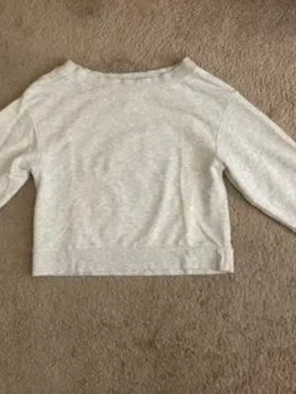 Off-the-Shoulder Sweatshirt Light Gray